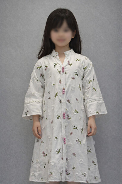 RONZA جلابيه بناتي قطن مطرز