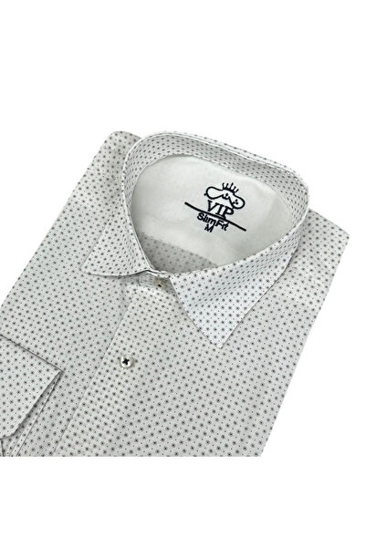 EREN STYLE Slim Fit Cotton Long Sleeve Pocketless Sports Shirt (Slim Fit Model)