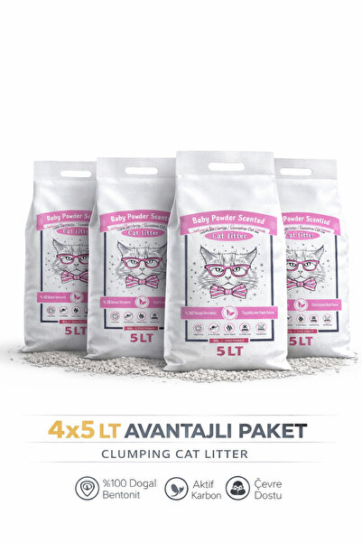 Bebek Pudra Kokulu Süper Topaklanan Premıum Kedi Kumu -4x5 Lt