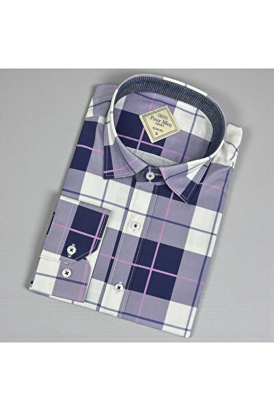 EREN STYLE Βαμβακερό μακρυμάνικο αθλητικό πουκάμισο χωρίς τσέπες (Slim Fit)