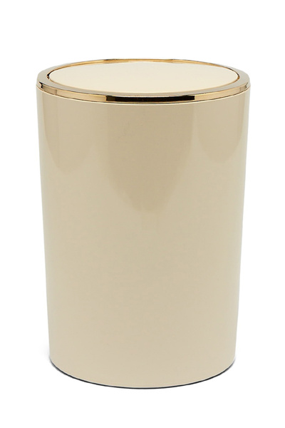 Saatistan Şık Bej ve Altın Renkli 6 LT Banyo Mutfak Ofis Çöp Kovası