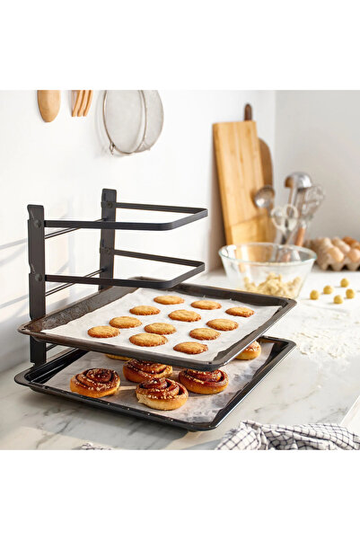 IKEA رف صينية الخبز من سفارتابوري، قابل للطي - أسود، 27x26x33 سم