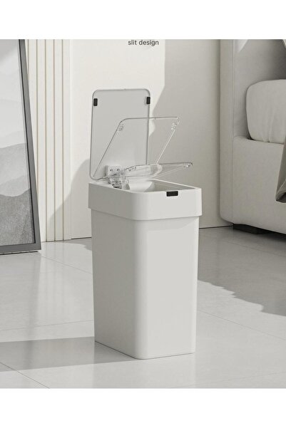 Saatistan Pratik ve şık 9L otomatik sensörlü slim çöp kovası seti