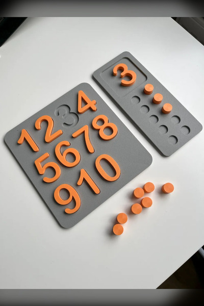 Genç 3D Montessori Sayı Eşleştirme ve Sayma Tepsisi | Eğitici Rakam Yapbozu |...