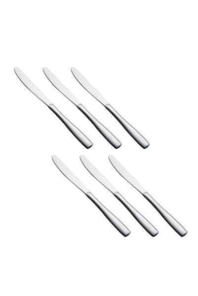 Malooki Set of 6 Premium Stainless Steel Table Knives – Shiny Silver