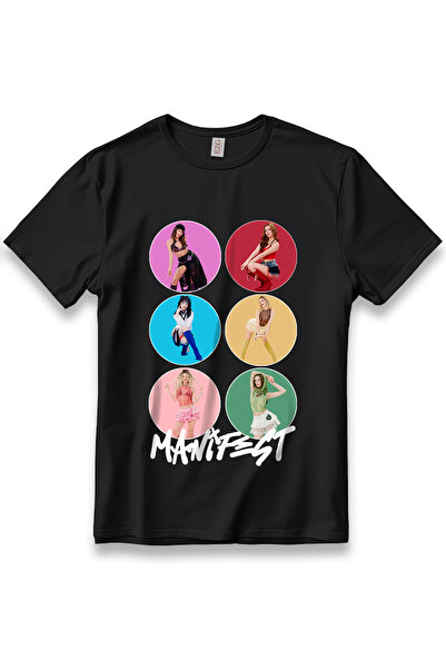 EZG Business تي شيرت مانيفست مطبوع ملون للجنسين مصنوع من القطن بنسبة 100%، مص...