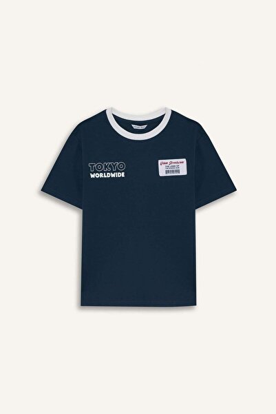 DeFacto New Regular Fit Crew Neck Printed Short Sleeve T-Shirt for Boys G7470...