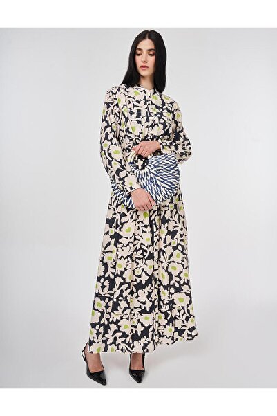 Kayra فستان هاكيم ياكا بنقشة الزهور مدخن اللون