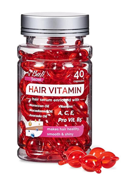 Bali سيروم للعناية بالشعر يحتوي على زيت مغربي وفيتامينات، لشعر ناعم، 40 كبسولة.