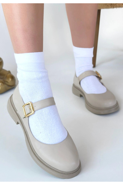 ARMÜZ Pantofi Oxford din piele Yokox bej