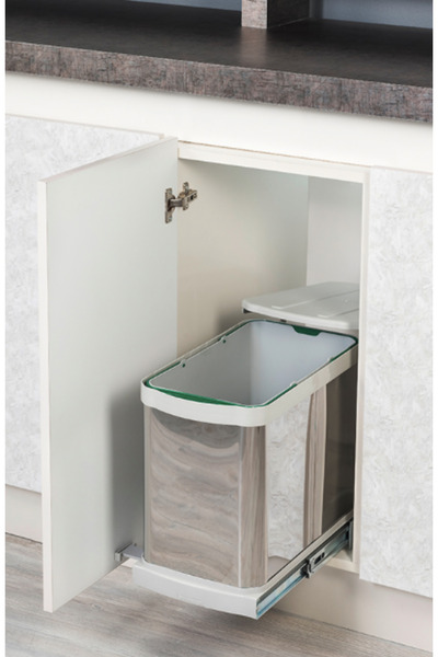 Saatistan Pratik ve şık raylı dolap içi paslanmaz çöp kovası 24L