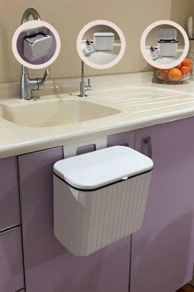 Saatistan 8 Litre Askılı Dolap Çöp Kovası – Mutfak ve Banyo İçin Pratik Tasarım