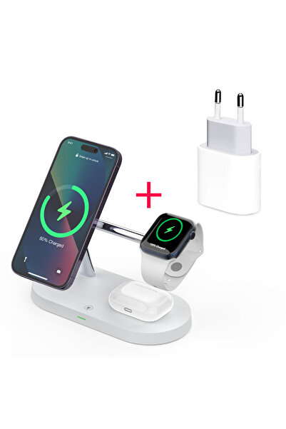 Choice white with EU 3 in 1 Wireless Charger Stand Magnetic For iPhone 12 13 ...