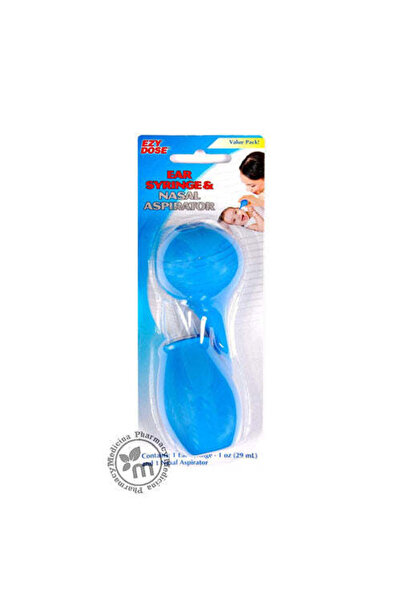 EzyCare محقنة أذن وردية اللون وجهاز شفط أنفي للأطفال، عبوة واحدة