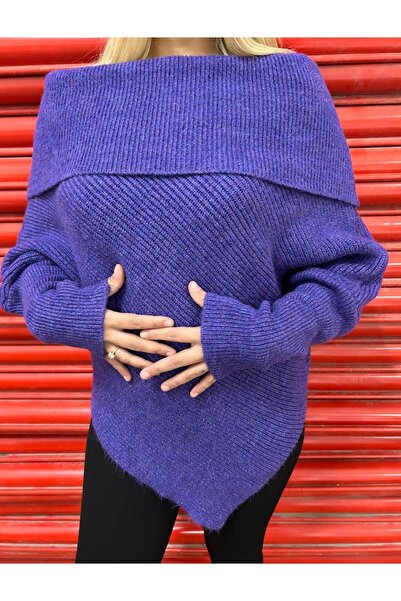 IŞILDA FASHION Pulover asimetric cu guler Madonna