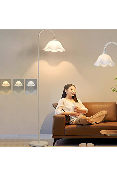 Snooe مصباح أرضي بتصميم بتلات الزهور، مزود بإضاءة قابلة للتعديل بثلاثة ألوان،...