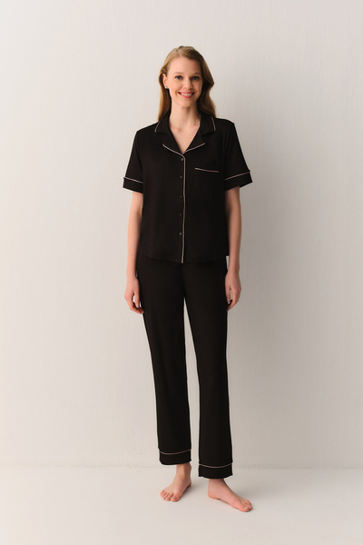 SUWEN Misty Gömlek Yaka Pijama Takımı