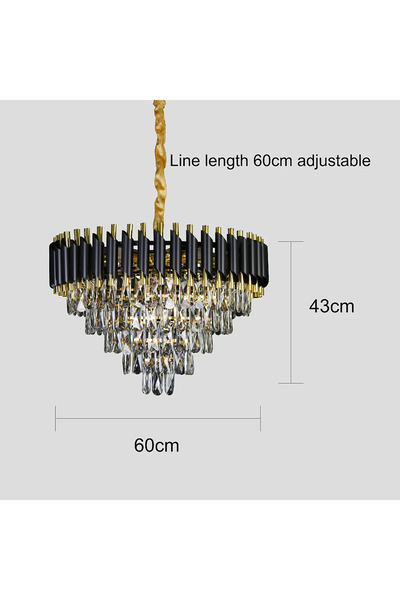 HAMER Black and gold crystal chandelier E14 60 cm