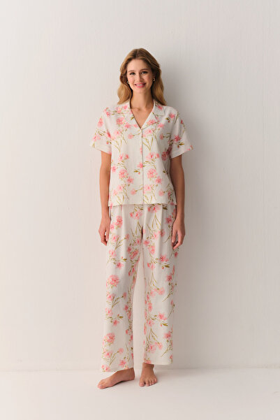 SUWEN Ellen Gömlek Yaka Pijama Takımı