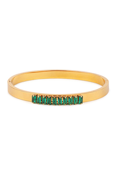 TAAHIRA Rihanna Green Baguette Bracelet