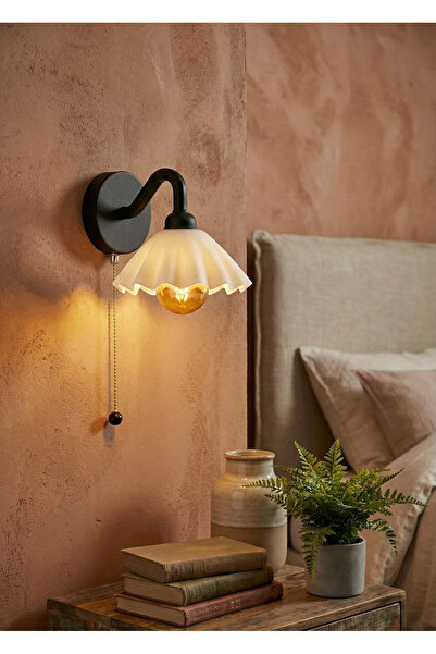 Limon 3D Desing Pileli Başlıklı Duvar Aplik | Zincir Anahtarlı | Siyah Renk |...