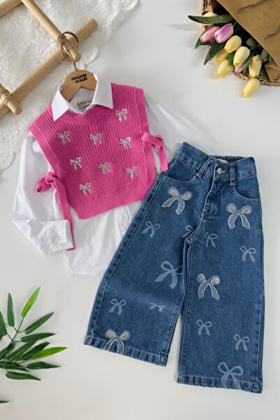 Minigimin Cicileri Міні-комплект для дівчинки: сорочка з в'язаним светром з в...