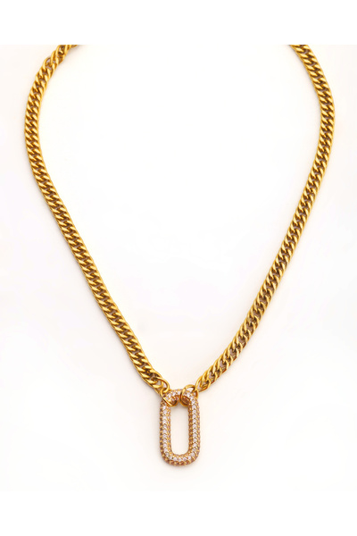 TAAHIRA قلادة مرصعة على شكل بيضاوي