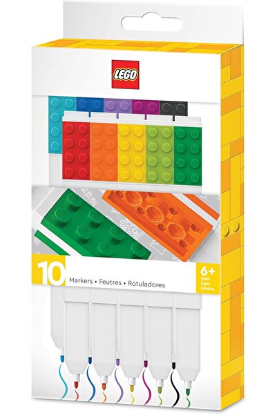 LEGO مجموعة أقلام تلوين إبداعية متنوعة من IQ Markers، عبوة من 10 أقلام، رقم ا...