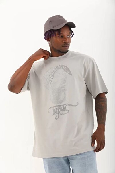 Hiccup Janes Oversize Printed Shiny Round Neck T-Shirt