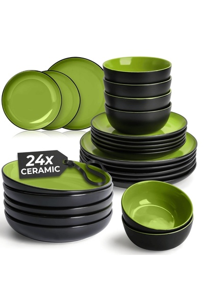 MIAMIO Dinner service for 6 people, 24-piece Le Papillon set, Bowls, Soup/dee...