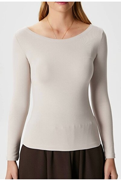 Noi Belis Kayık Kaya Fitted Soft Fabric Knitted Blouse Ss26Bz0001