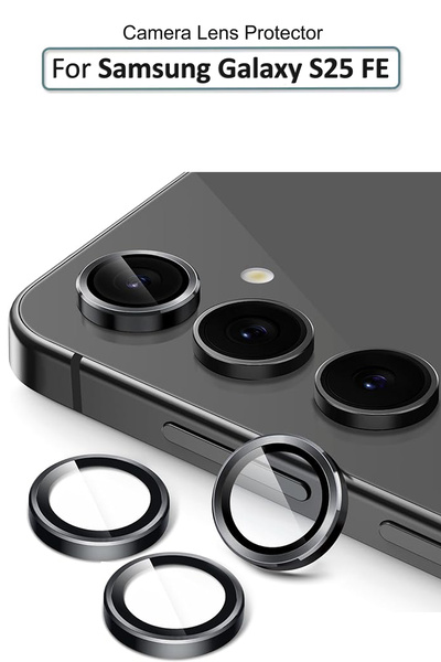 Generic Samsung Galaxy S25 FE - Premium Camera Lens Protector - Black