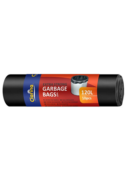 Clarina Cleaning bags 120L black 10 pcs/roll LDPE