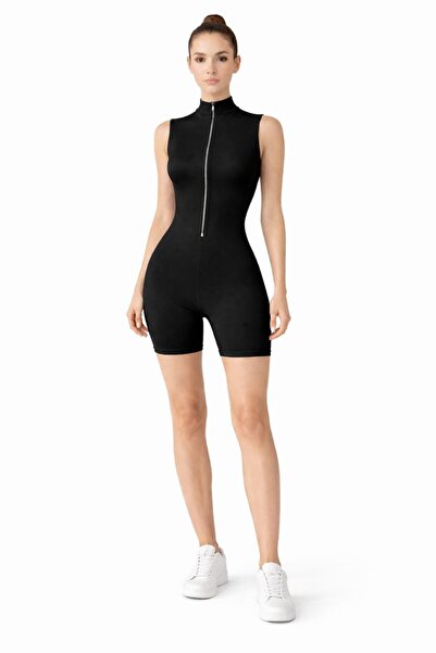 Maison La Femme Women's Sports Swimming Shorts Jumpsuit Swimsuit High Neck Zi...