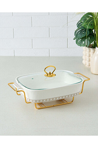 REDTAG White And Gold Rectangle Food Wormer (3 Piece)