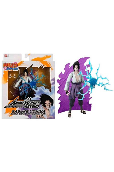 BANDAI 16 cm Anime Heroes Naruto Sasuke Uchiha Figür ve Aksesuar Seti 37712