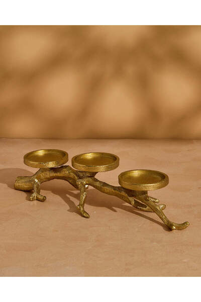 REDTAG حامل شموع عمودي ذهبي اللون من نوع فلورنس تويغ