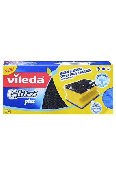 Vileda Set de 3 bureți de vase Glitzi cu efect abraziv puternic