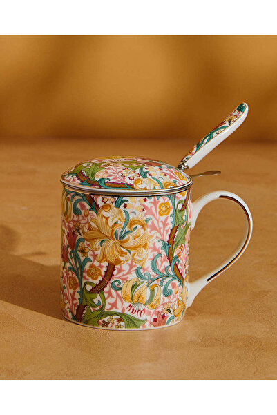 REDTAG Floral Printed Mug Set in New Bone China (4 Piece)