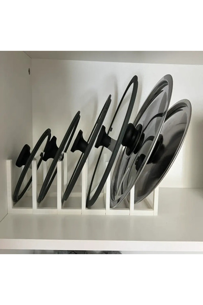 Plasfire منظم أغطية الأواني البلاستيكية متعدد الأغراض، أبيض اللون