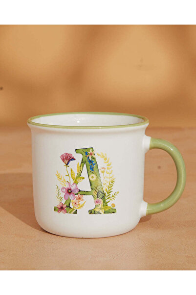 REDTAG كوب أبجدي أخضر - حرف A (13 أونصة)