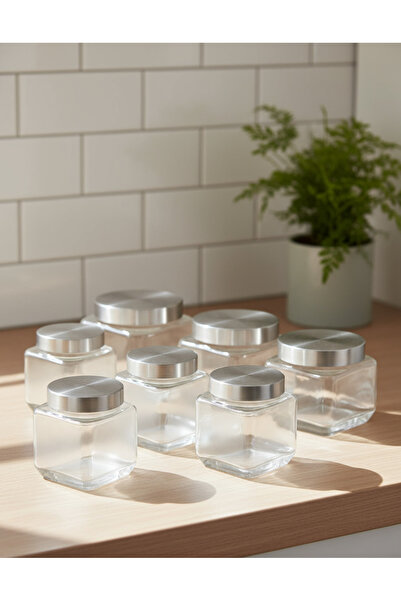 REDTAG طقم برطمانات تخزين زجاجية شفافة (7 ثقوب)