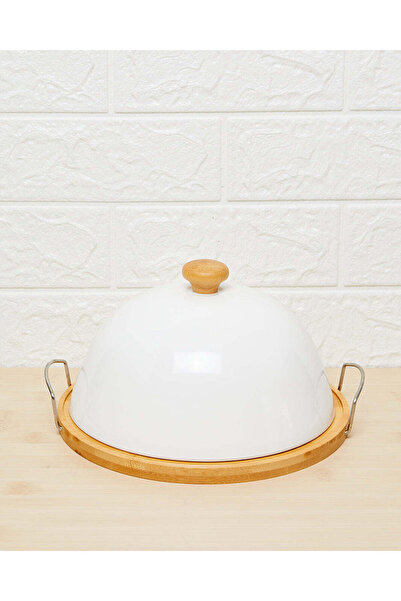 REDTAG White Serving Dish With Bamboo Tray (2 Piece)