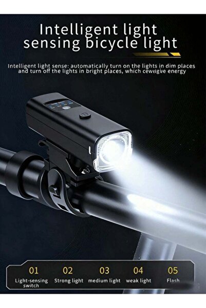 Generic Bike Light Auto-Sensing Night Mode USB Bicycle Light with Digital Dis...