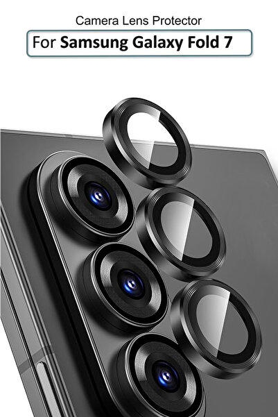 Generic Samsung Galaxy Z Fold 7 - Premium Camera Lens Protector - Black