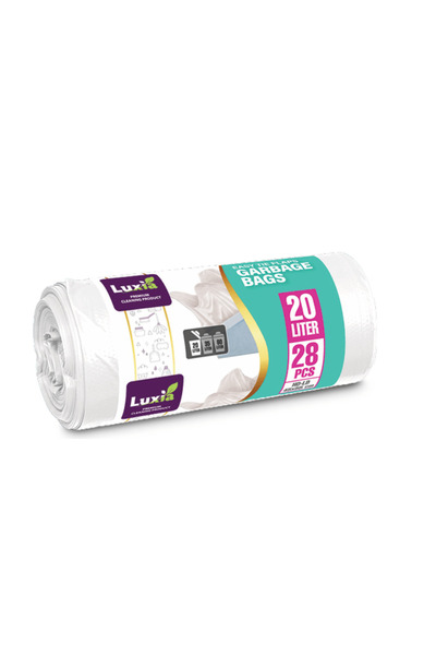 Luxia garbage bags with handles 20l 28 pcs/roll HD-LD white