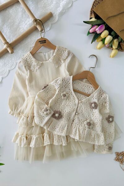 Minigimin Cicileri Miniğimin Cicileri Papatya Örgü Detaylı Fırfırlı Kız Çocuk...