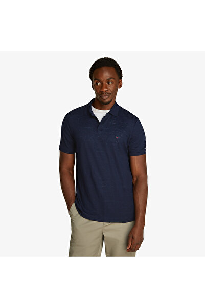 Tommy Hilfiger Pure Linen Reg Erkek Lacivert Polo