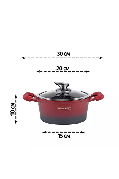 dealshopromania Royalty Line Red and Black Marble-Coated Saucepan with Lid 2....