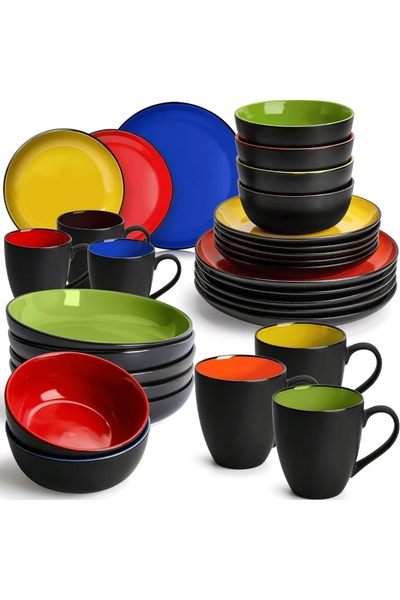 MIAMIO Dinner service for 6 people, Complete set 30 pieces Le Papillon, Mugs,...